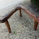 Brutalist wooden bench