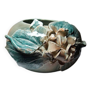 Vase boule décor relief - floral
