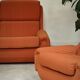Complete orange salon JITONA in Atlantis Space Age style from the 1970s.