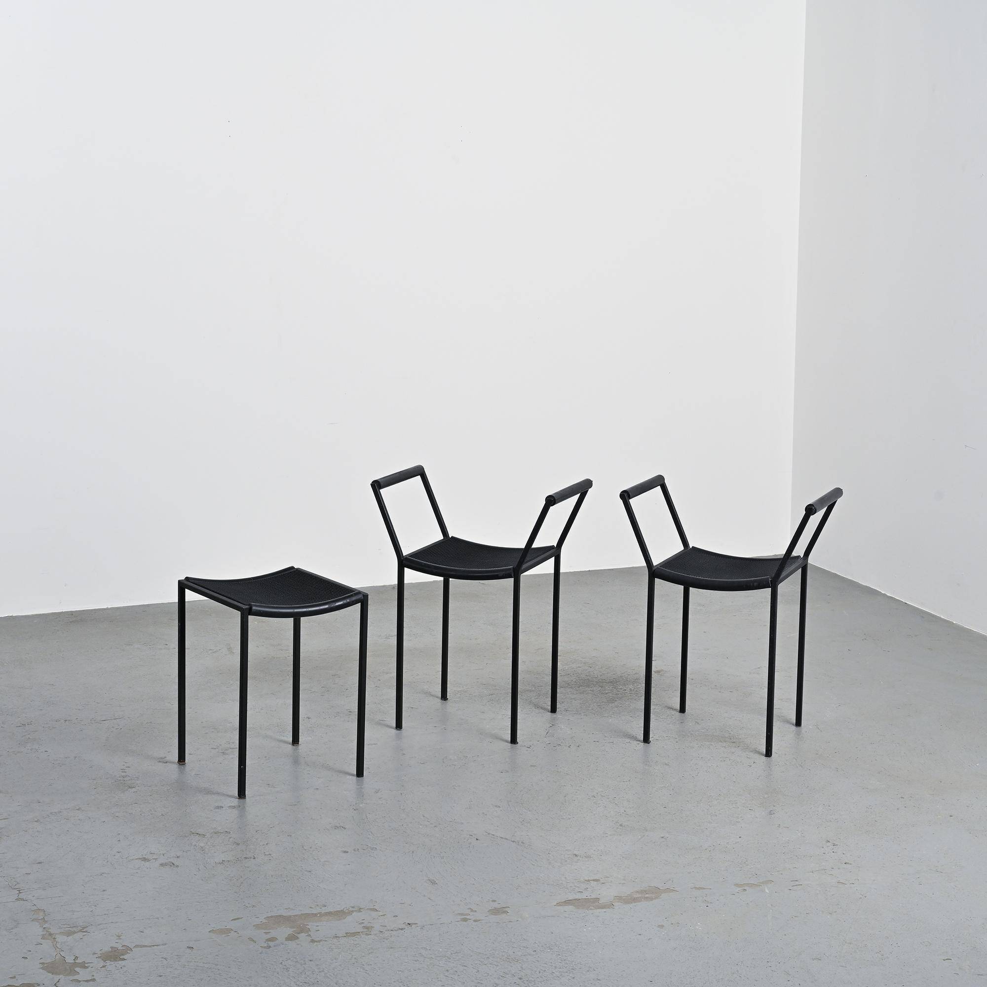 Set of three Millepunte stools by M. Peregalli and S. Calatroni, Italy.