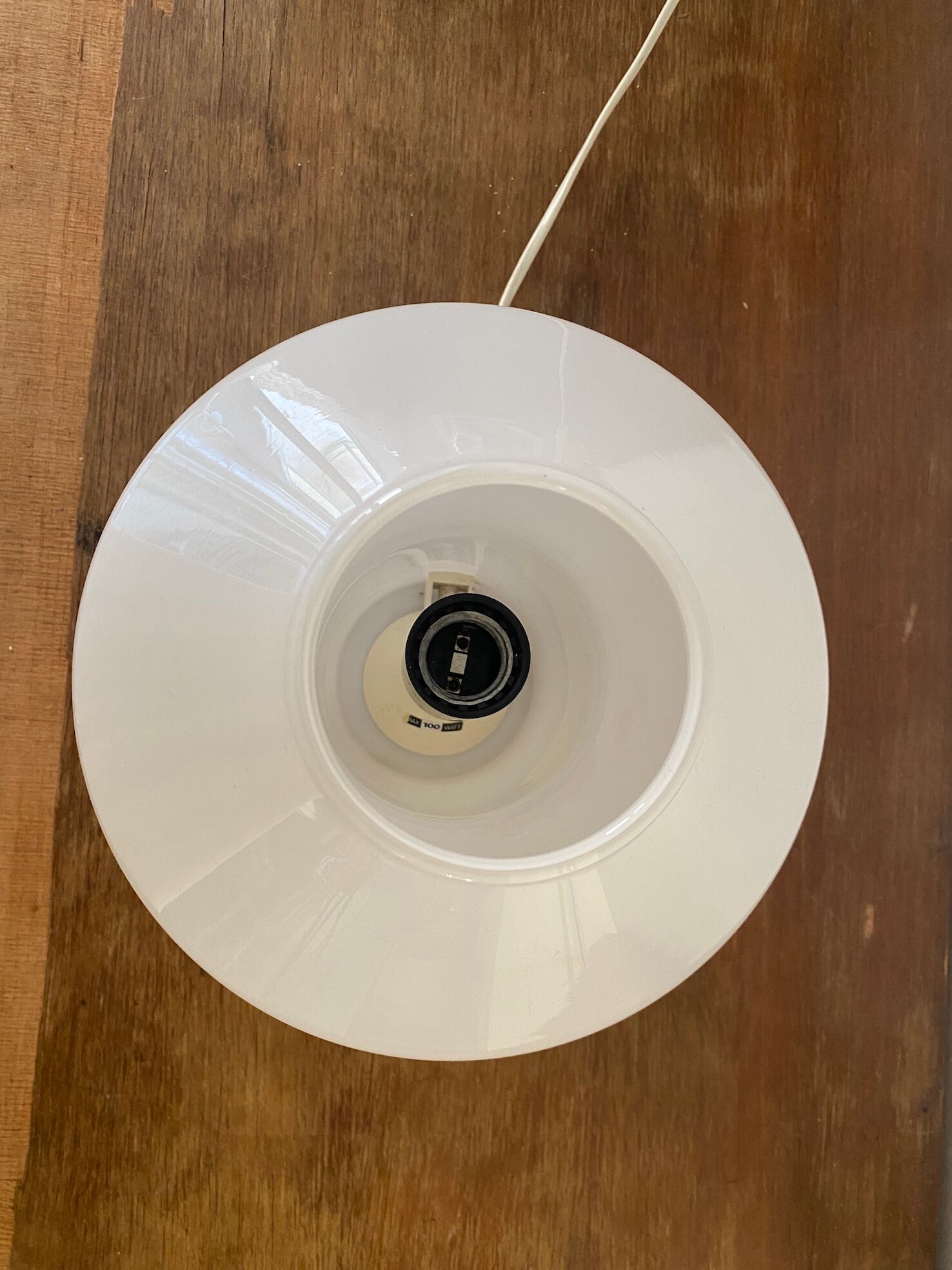 Mushroom lamp in opaline glass 80 years power 100 watts max