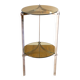 Tripod stand in chrome and smoked glass, double floors, Design, 1970