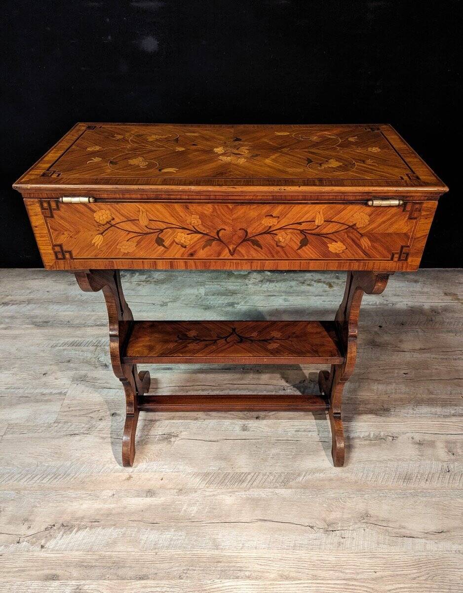 Louis XV Style Middle Side Table In Marquetry