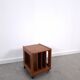 Teak LP kast op wielen, bijzettafel, nachtkastje, kast 2