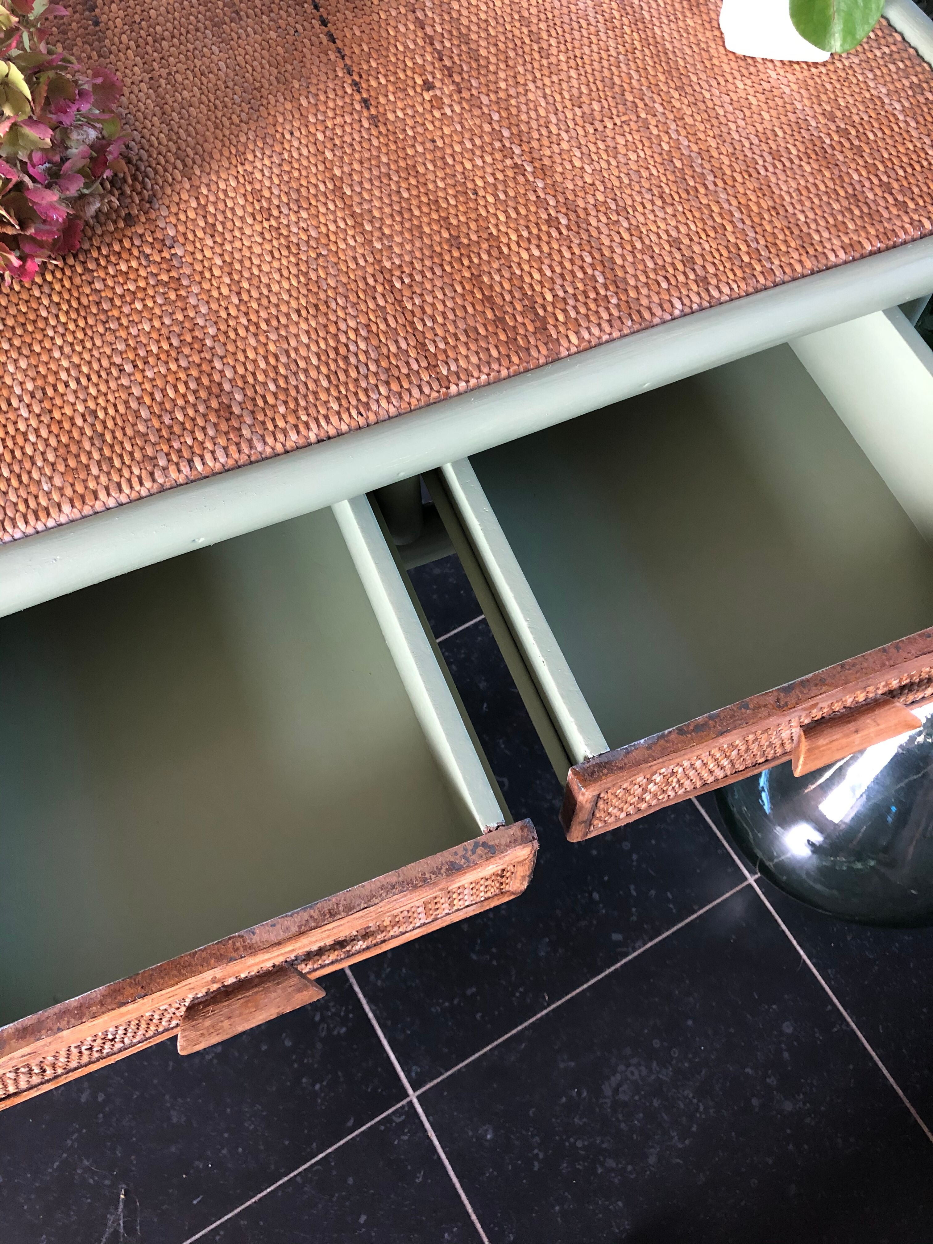 Rattan dressing table with mirror