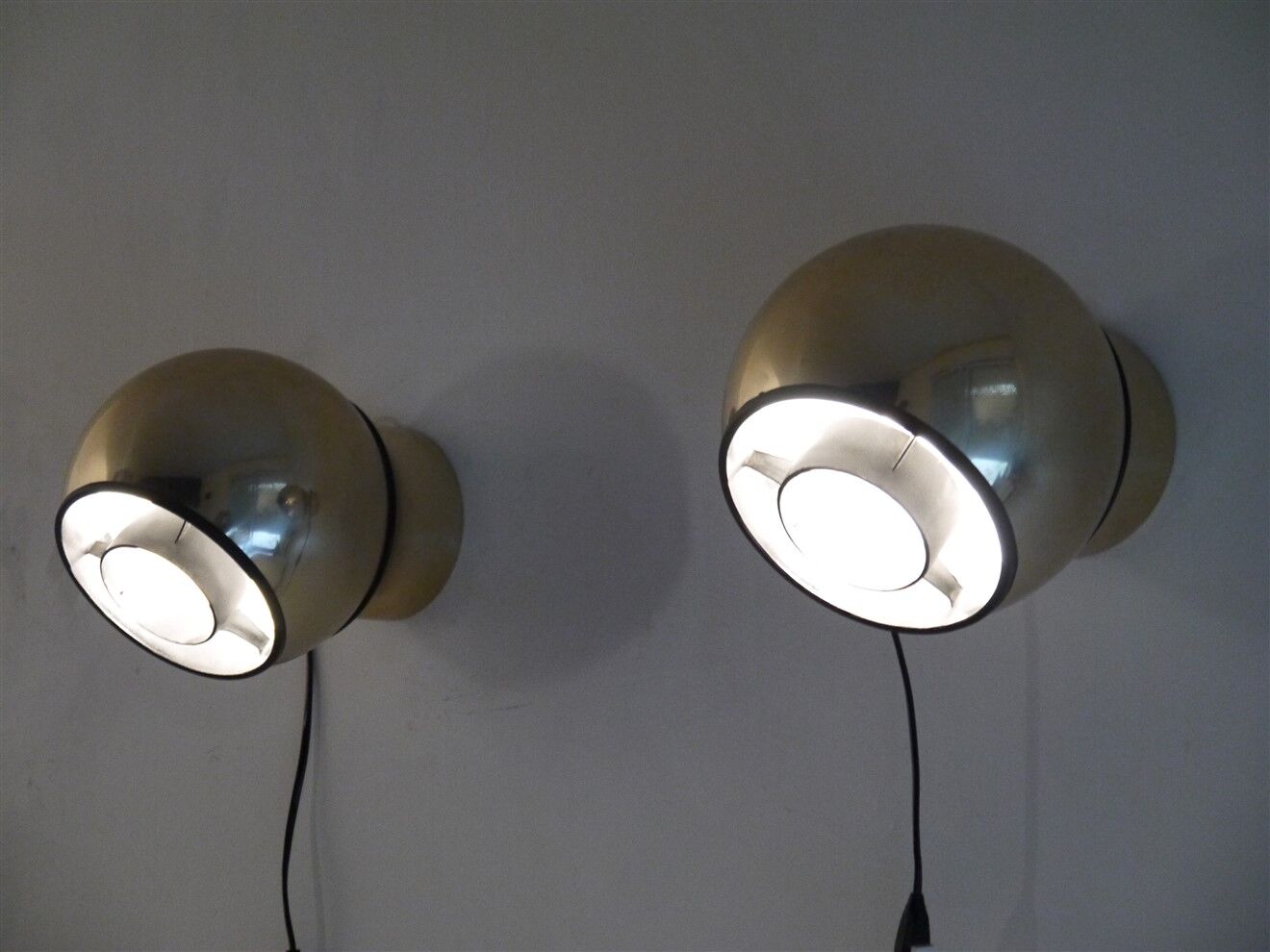 Pair of brass lamps 1970