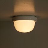 Vintage wall lamp in opaline and lacquered wood