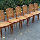 Set of 6 Louis XV style caned chairs in solid wood