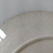 Two flat plates in earthenware with blue floral decoration.