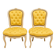Paire de chaises chauffeuses capitonnées de style Louis XV
