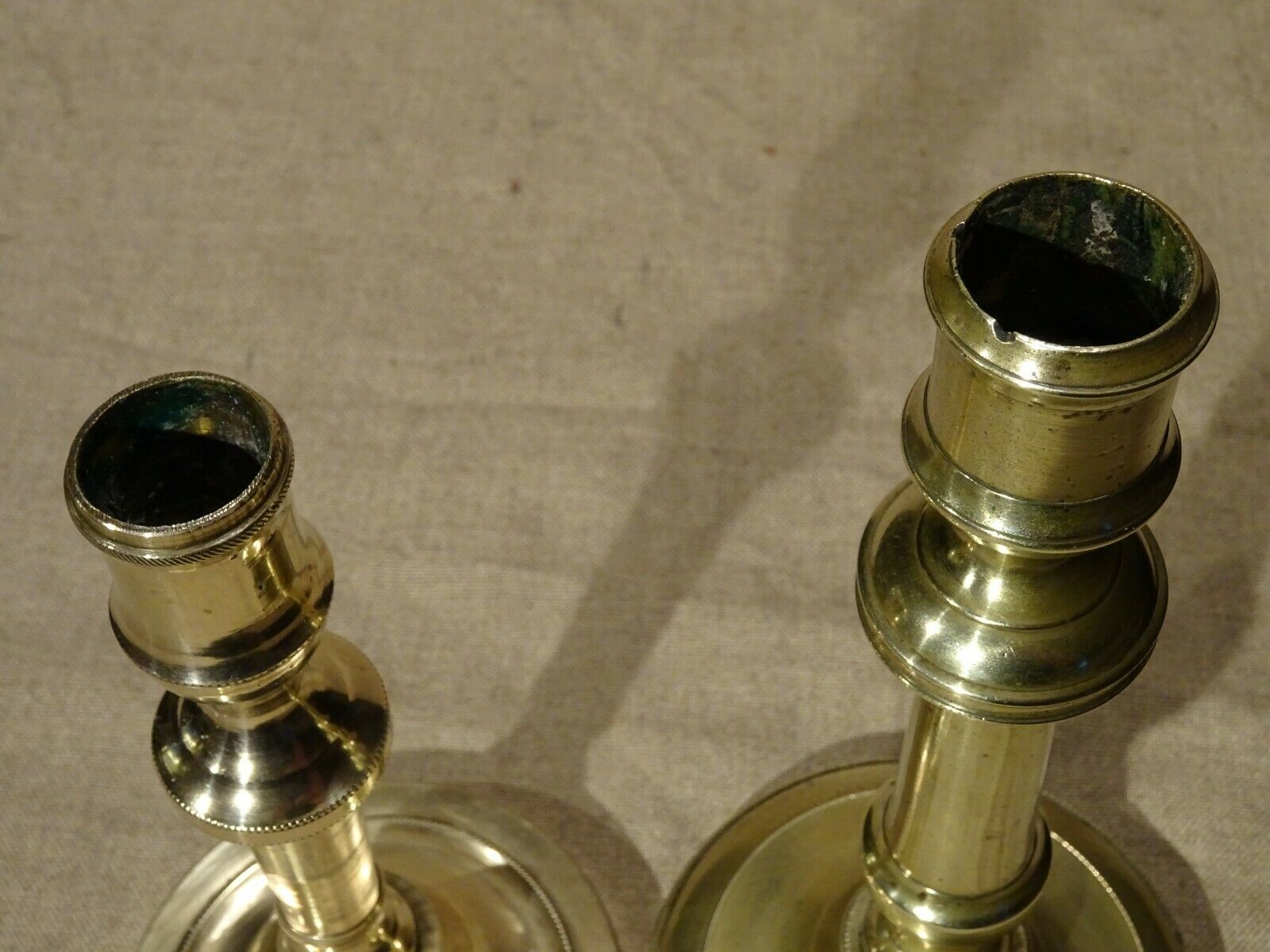 19th Brass Candlesticks