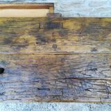 Oak and metal workbench