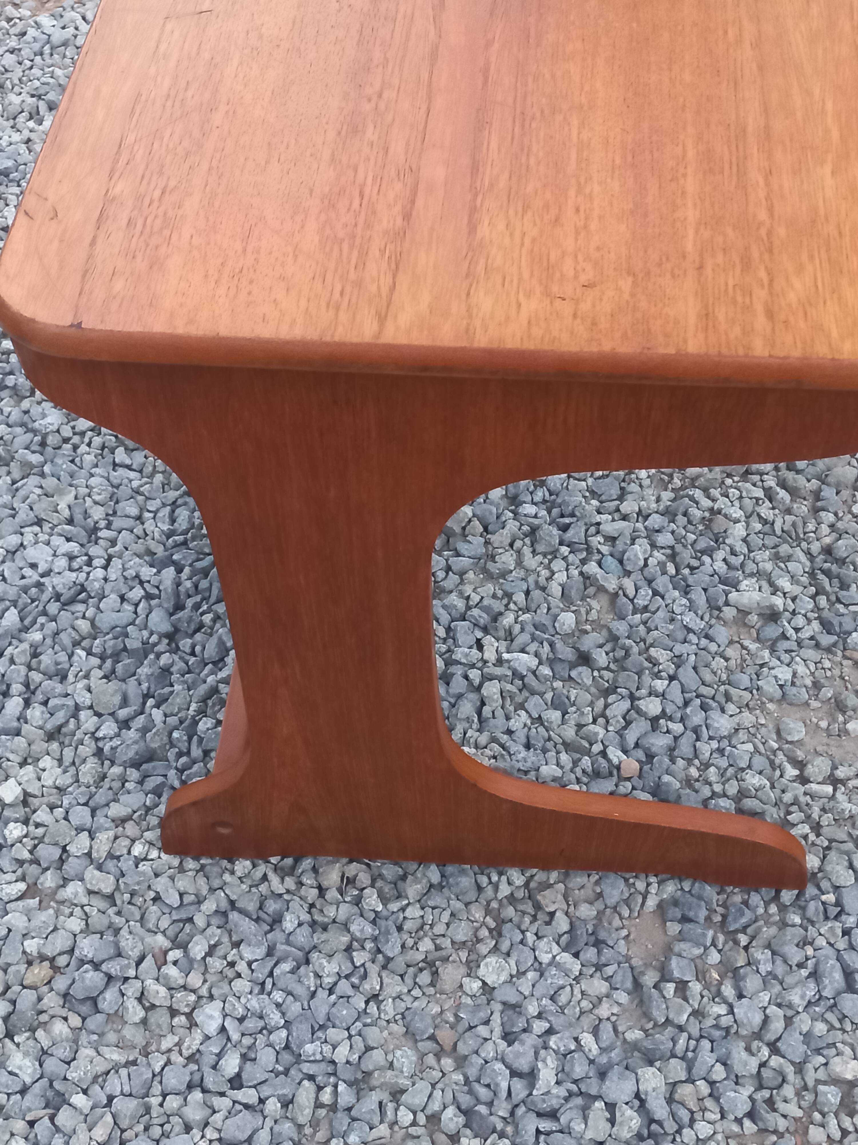 Set of 3 nesting tables in Scandinavian style made of teak from the 1970s.
