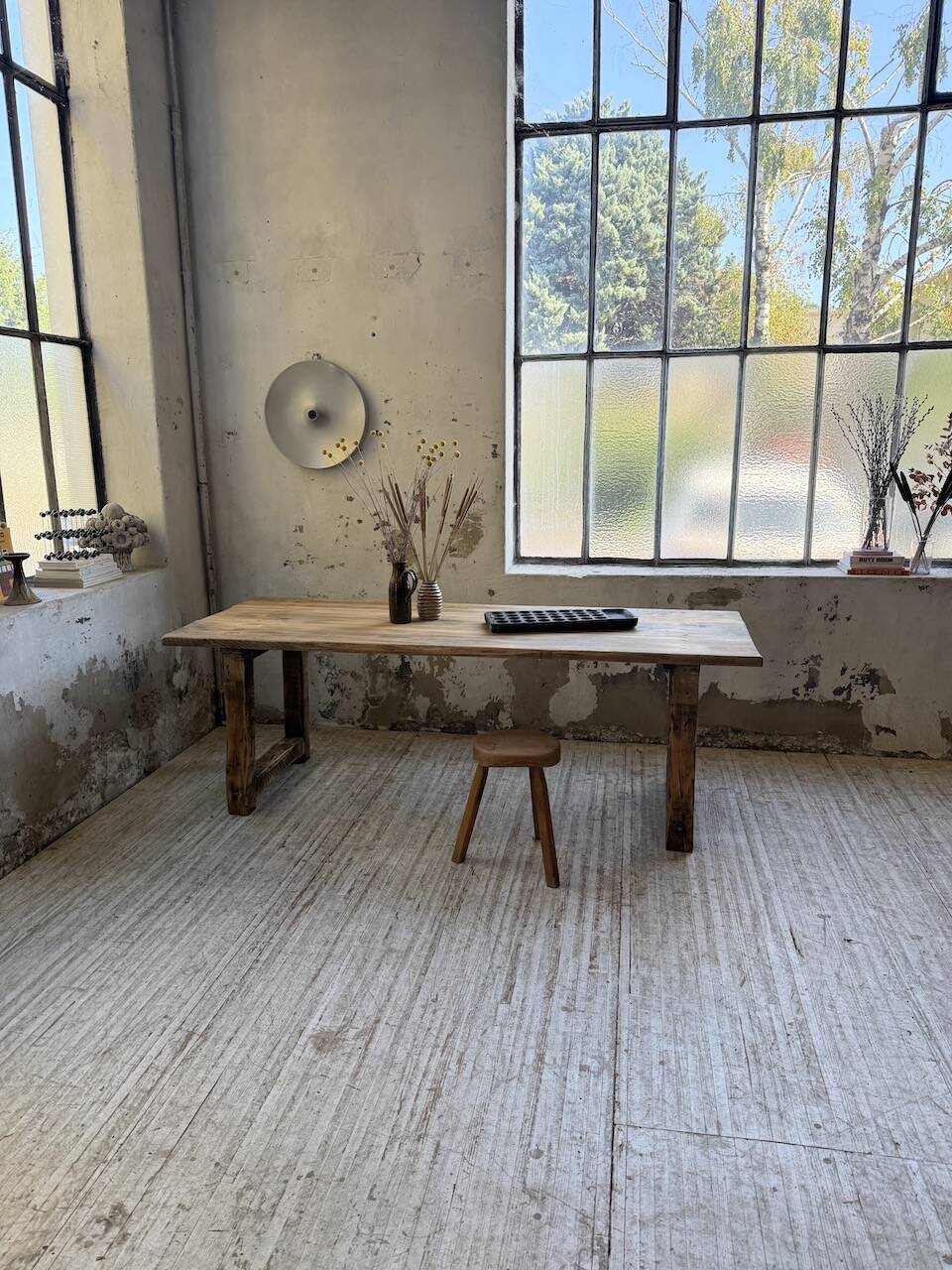 1950s pine farmhouse table 220cm