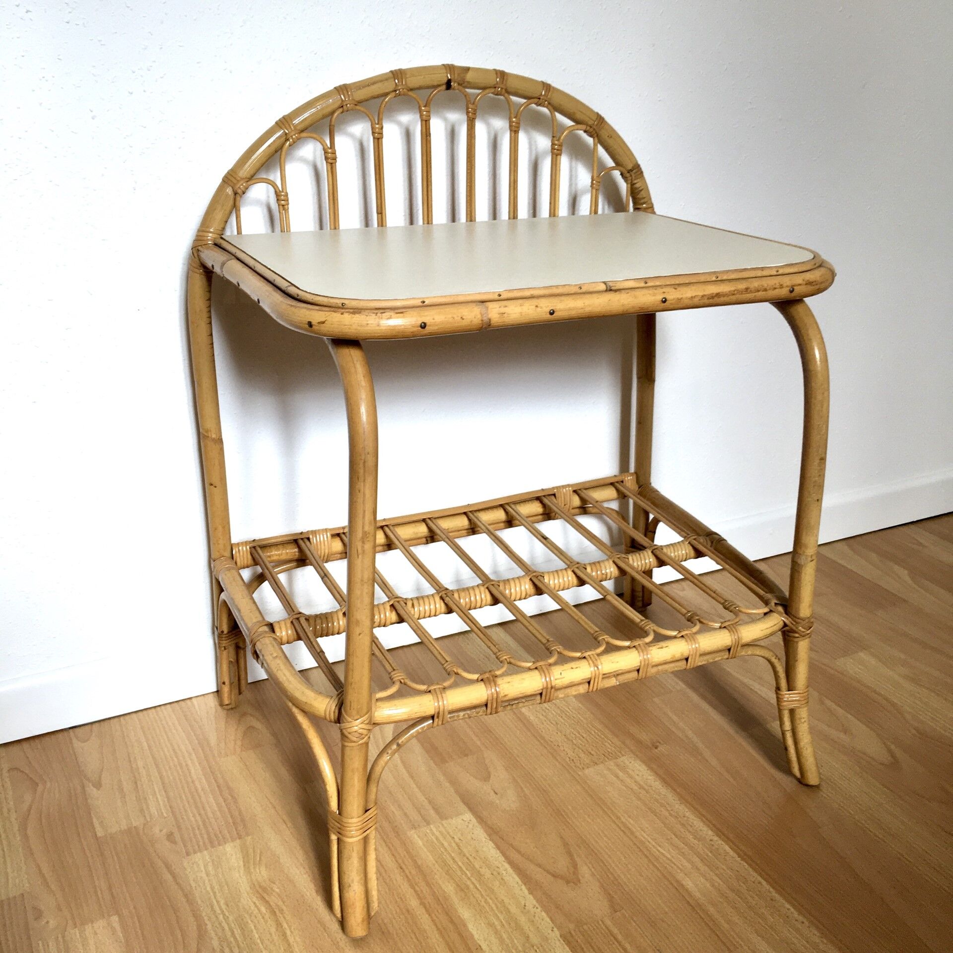 Rattan bedside table
