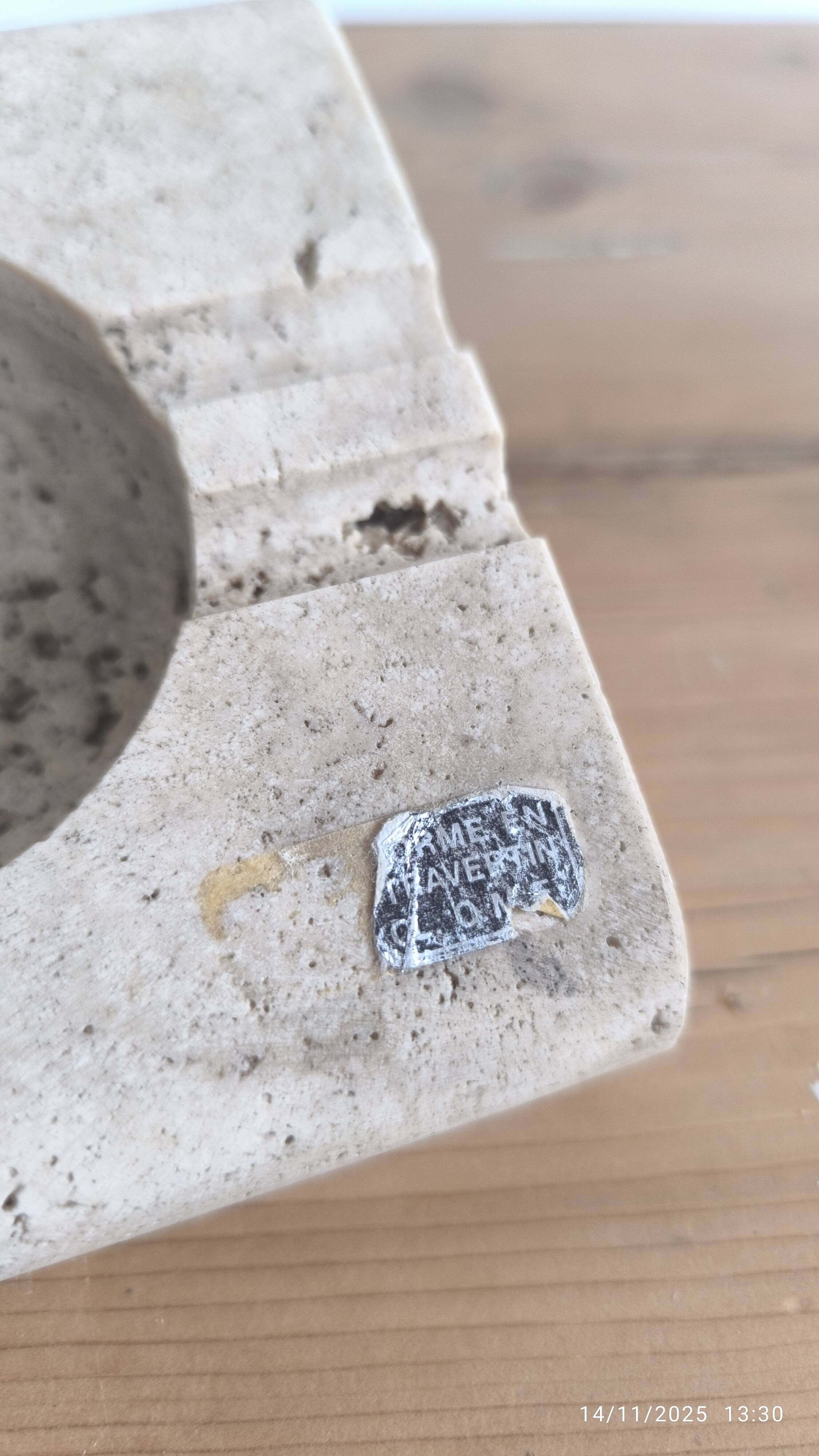 Travertine ashtray, Italy 1960