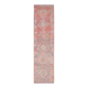 1970s Turkish Oushak Handmade Wool Cotton Pink Runner Rug 78x345