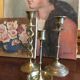 Three old candlesticks