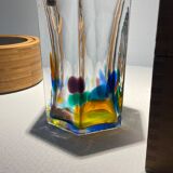 Crystal vase with color inclusions