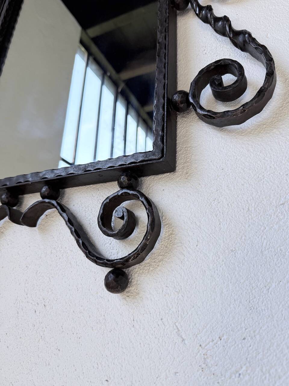 Brutalist wrought iron mirror 1940
