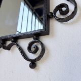 Brutalist wrought iron mirror 1940