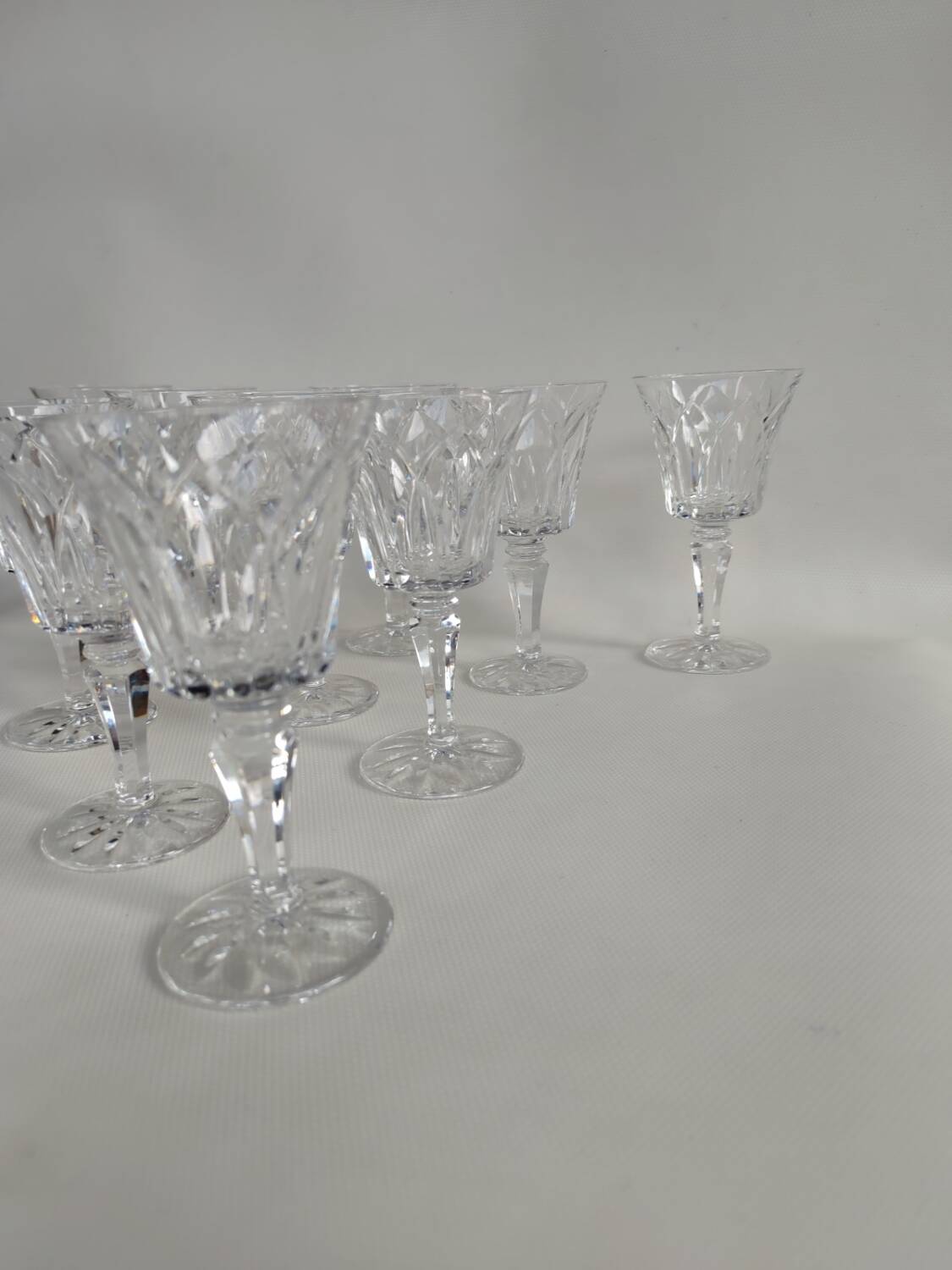 12 Saint Louis crystal glasses, Camargue model, circa 1970.