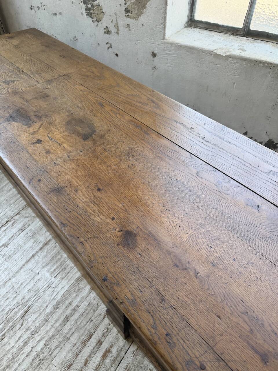 Table de gantier drapière 1900 chêne massif 330cm XL