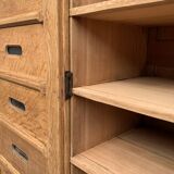 Armoire de notaire en chêne brut massif, 1920