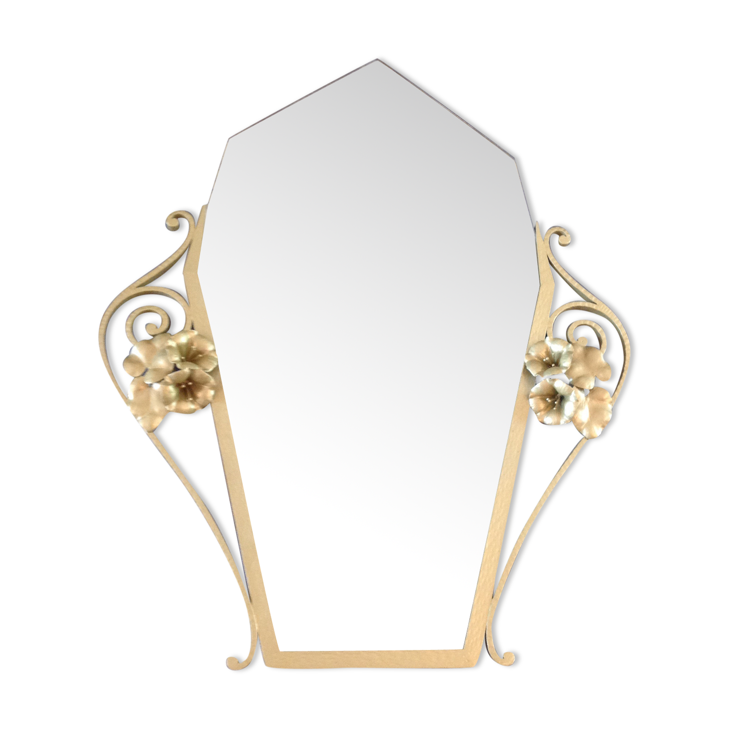 Big gold art deco mirror 69x85cm
