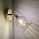 Vintage tulip wall light in amber glass