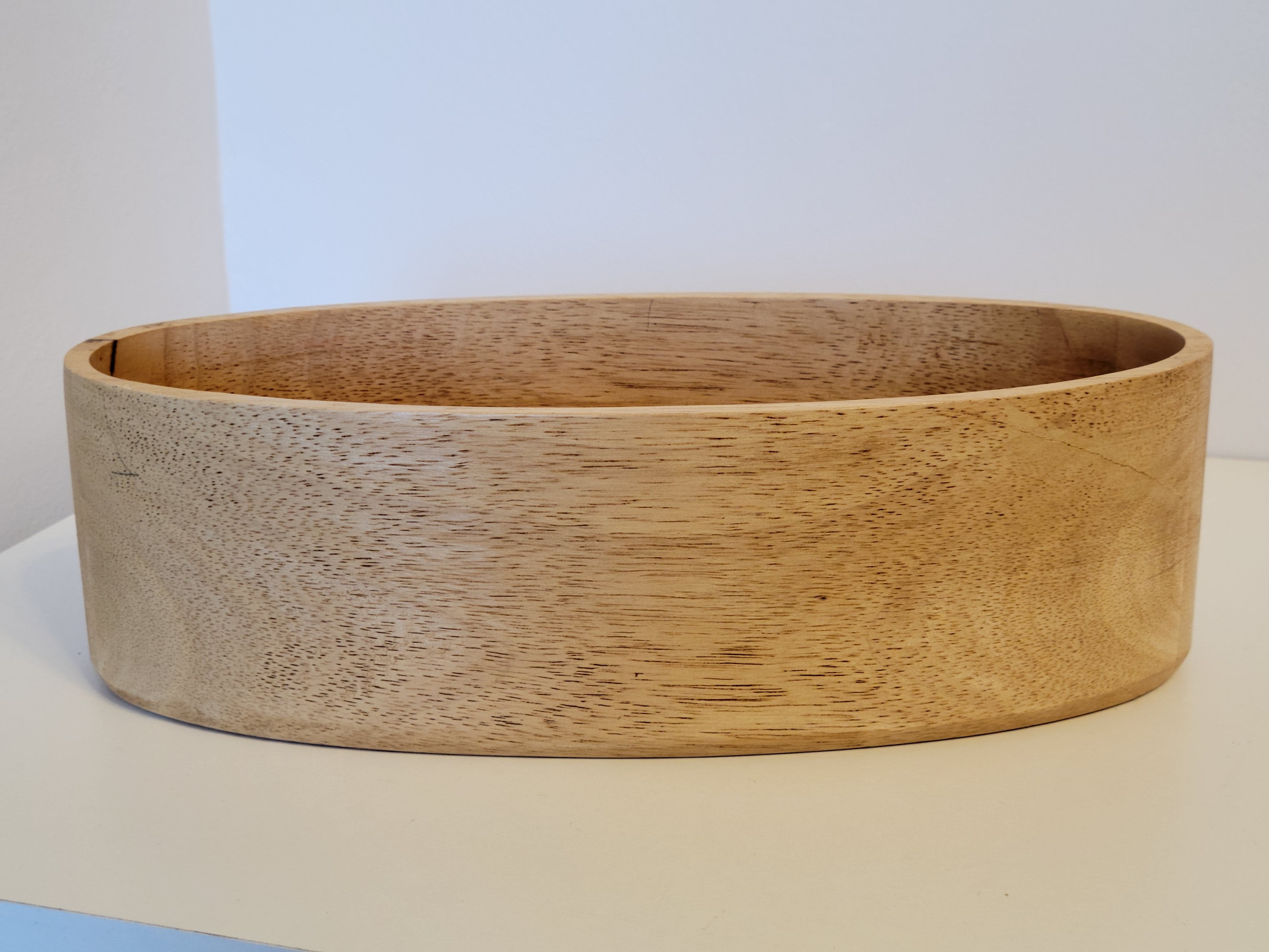 Oval solid wood bowl