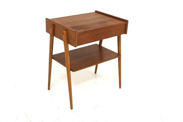 Table de chevet scandinave en teck, AB Carlströms, Suède, 1960