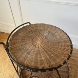 Airborne wicker and metal rolling trolley