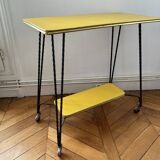 Vintage wrought iron yellow laminate console