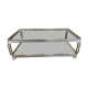 Coffee table in gilded metal and mirror glass with double top 1980