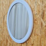 Round white plastic mirror, 1970s