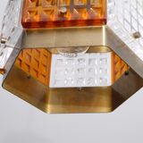 Vintage brass and glass suspension