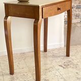 Vintage wood and marble console desk