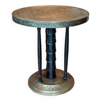 Old orientalist Art Deco pedestal table