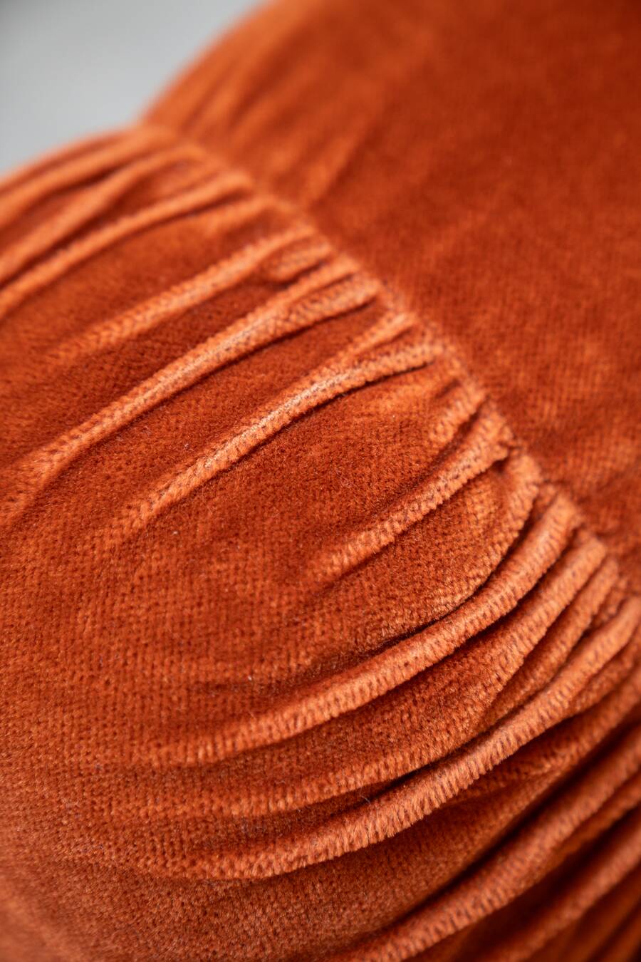 Orange chenille sofas, two and three seats, set of 2, 1970s