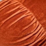Orange chenille sofas, two and three seats, set of 2, 1970s