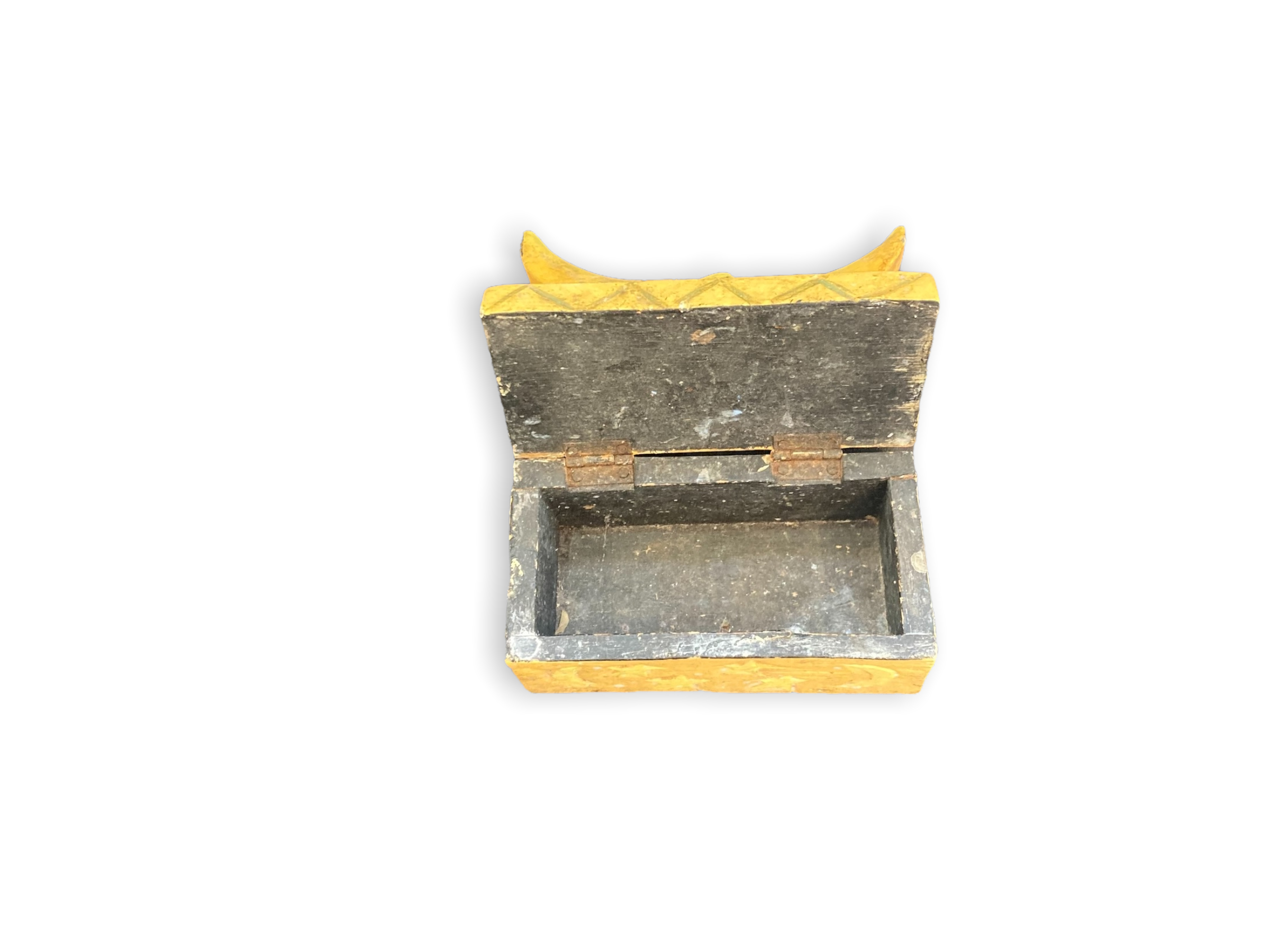 Moon-shaped wooden tarot box