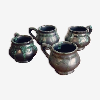 Lot de 4 tasses type vallauris