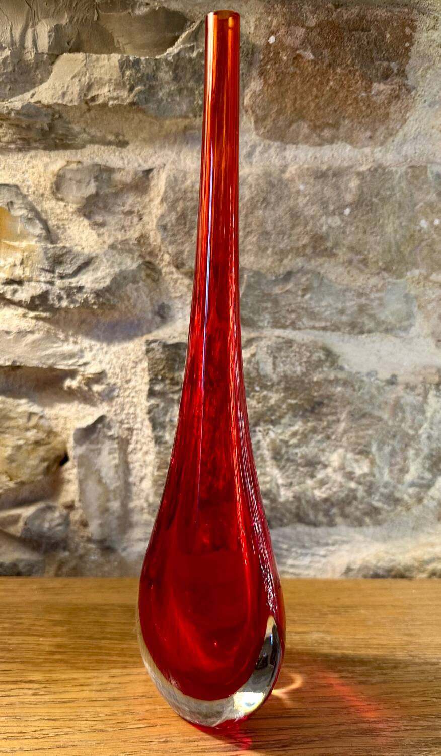 Sommerso Murano Teardrop Vase