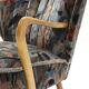 Set of 2 cocktail armchairs with floral upholstery 1950s