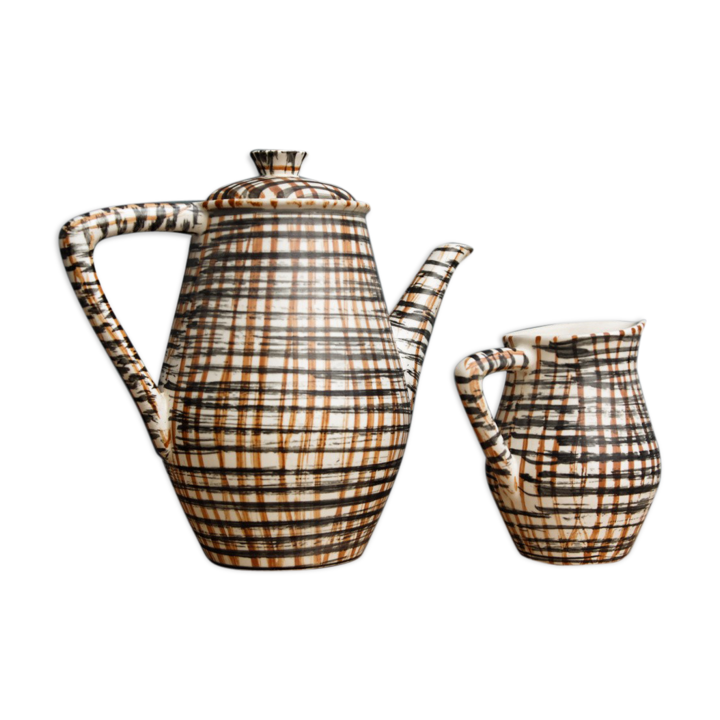 Coffee maker and 1950s milk pot