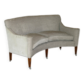 William Yeowood Curved 2-Seater Sofa in Velvet and Linen