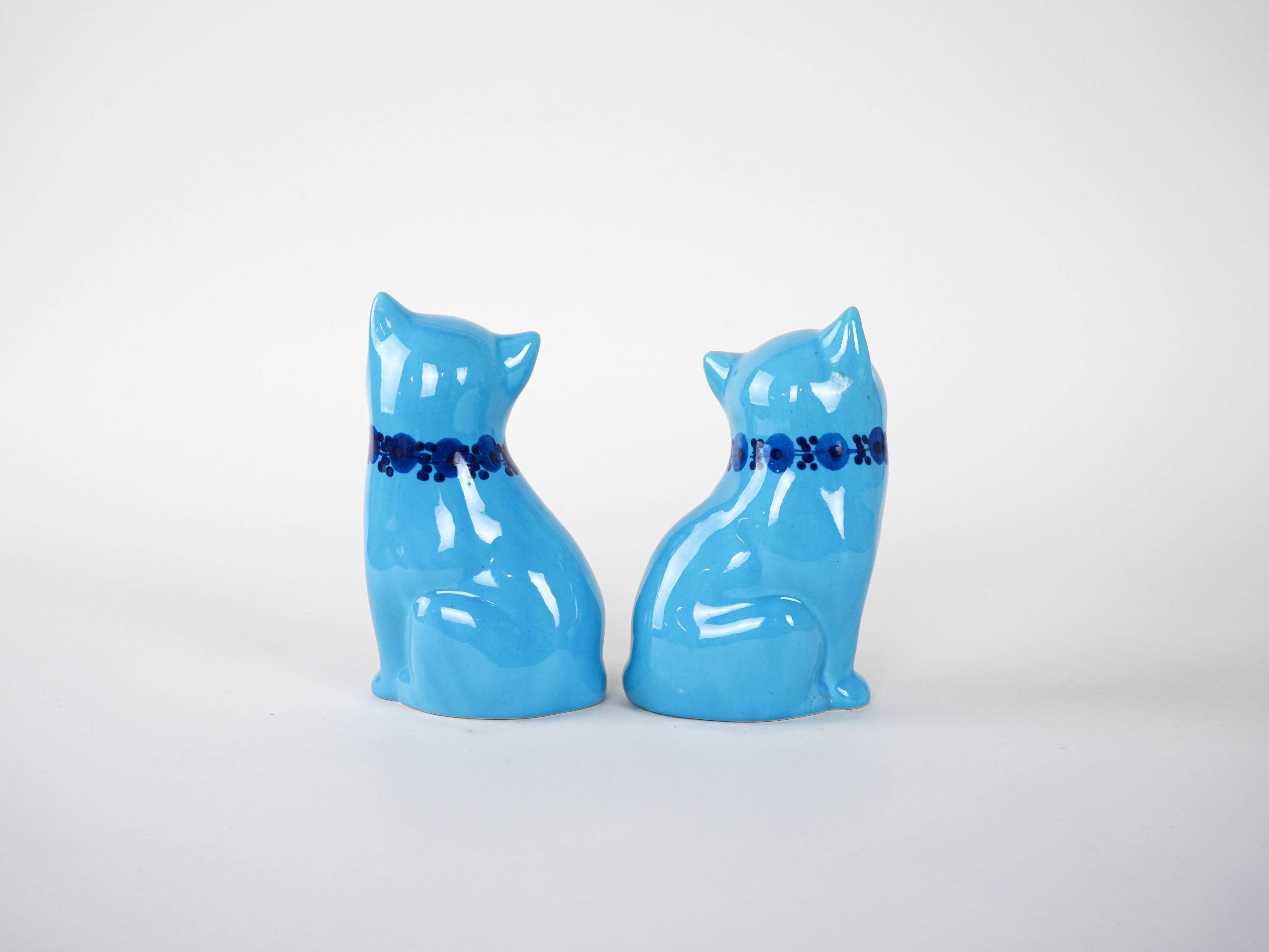 Ceramic cat figurines, Swedish design, 1970s, manufactured by Guldkroken