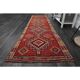 1970s Vintage Turkish Oushak Handmade Wool Cotton Orange Runner Rug 81x293