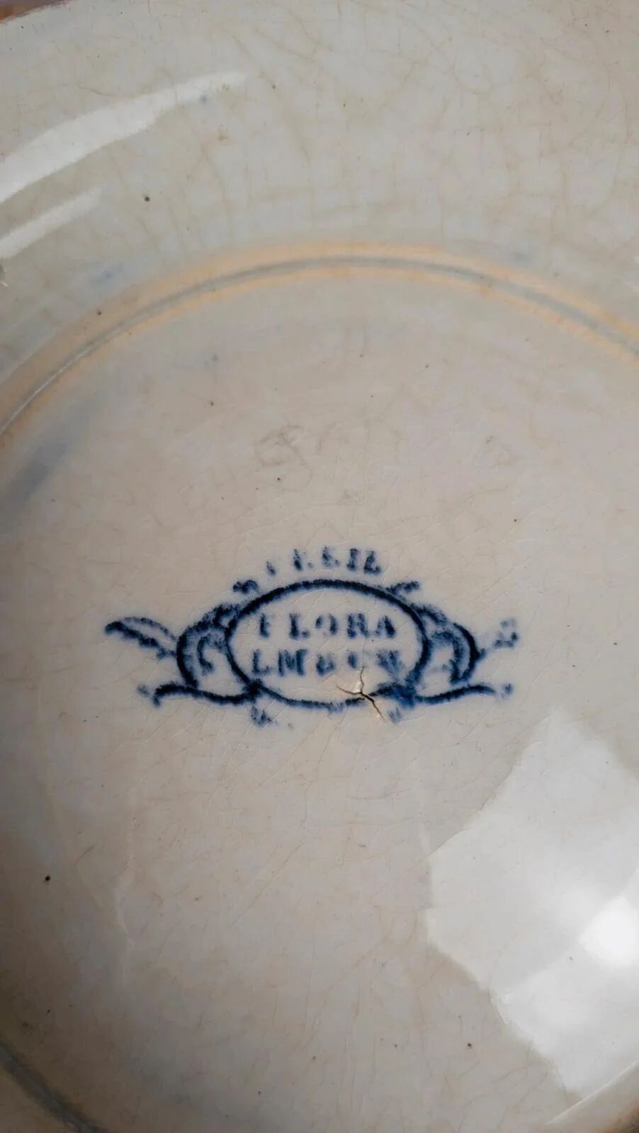 Antique compote dish Creil & Montereau – Flora model –